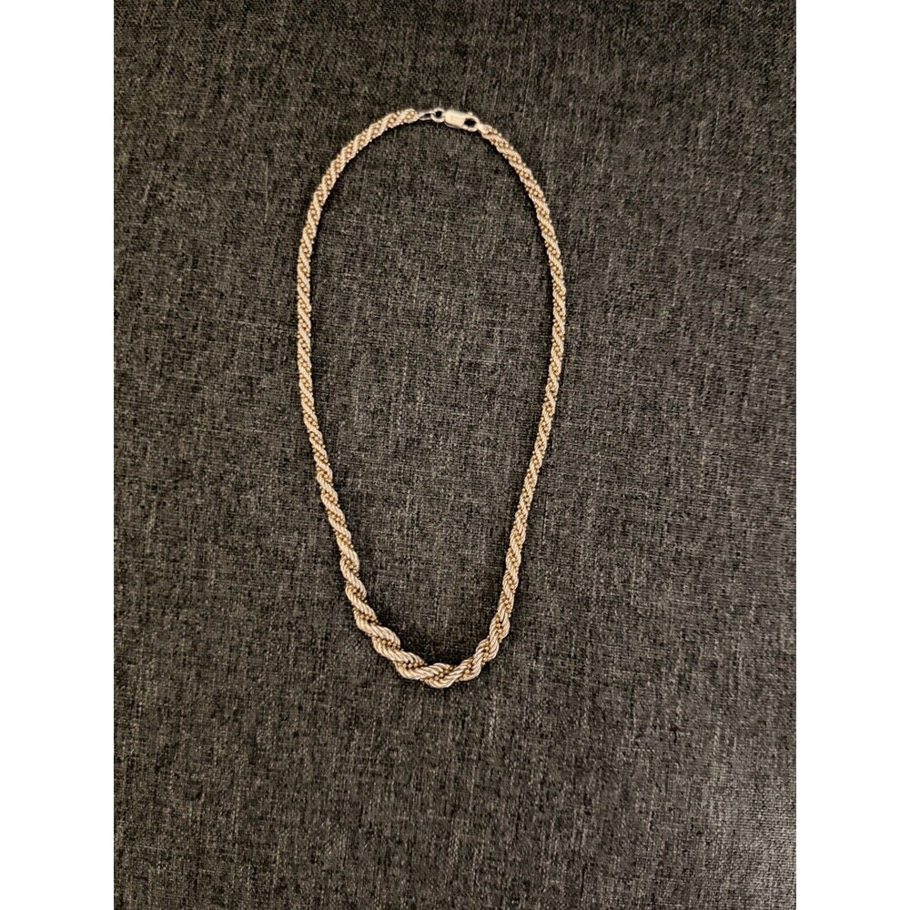 925 Sterling Silver Vintage Necklace Made in Italy 18in
